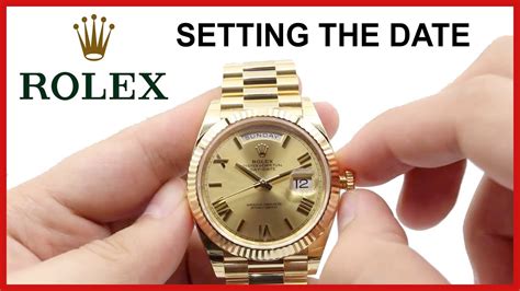 how to change date on a rolex datejust|setting a Rolex day date.